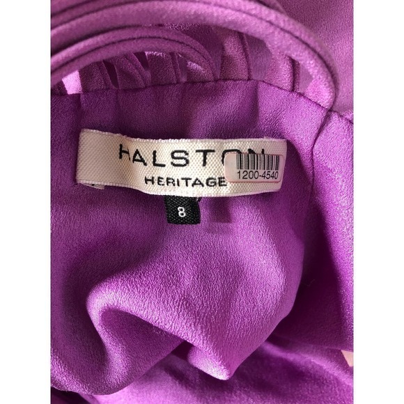 Halston Heritage Strip Back Dress Lilac 8 - Picture 11 of 15